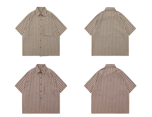 Camisa Retro Japonesa a Rayas - Estilo Preppy Holgado de Manga Corta - Image 12