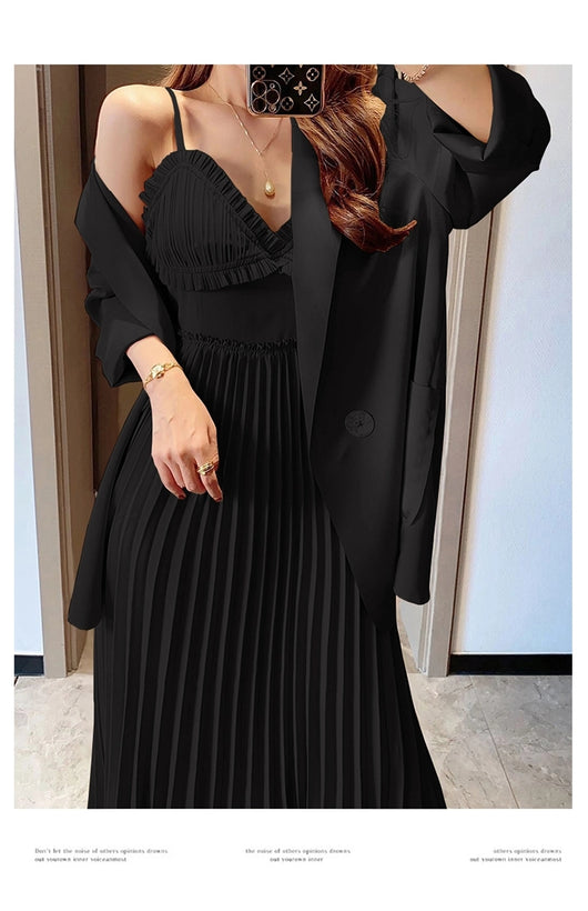 Falda Plisada con Tirantes Envolventes - Elegancia Versátil - Image 5