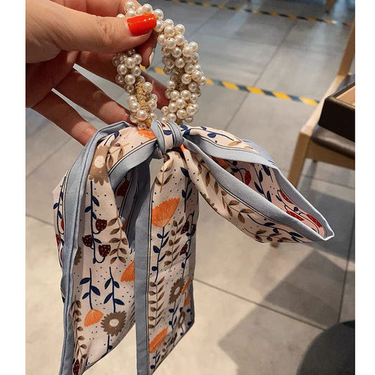 Lazo para Pelo con Perlas y Cinta Elástica para Mujer - Image 2