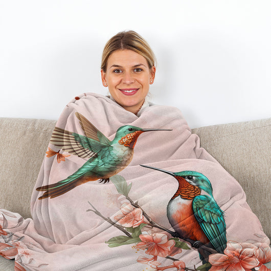Manta Fleece Colibrí Floral Suave y Esponjosa Multifuncional - Image 5