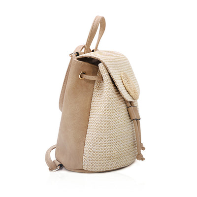 Mochila Crossbody Tejida con Detalles en Cuero PU - Image 5