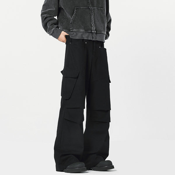 Pantalones Rectos Casuales Retro - Estilo Urbano Moderno para Hombre - Image 4