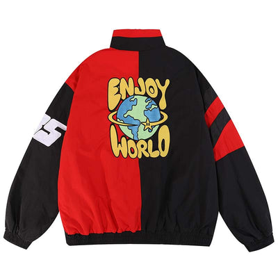 Chaqueta Motociclista Casual Suelta con Cuello Mao para Hombre - Image 21
