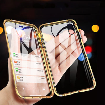 Funda Magnética de Vidrio Templado Doble Cara para iPhone 14