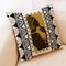 Funda de Almohada Geométrica de Algodón y Lino con Bordado Artístico