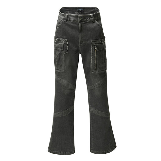 Pantalones Jeans Acampanados con Múltiples Bolsillos para Hombre - Image 7