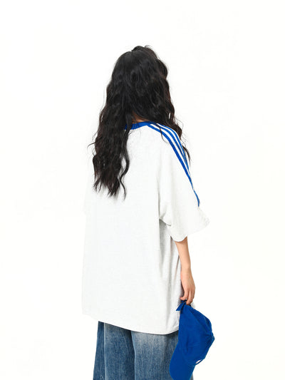 Playera Retro Patchwork Contraste de Colores para Mujer - Image 3