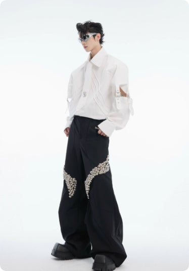 Blusa Blanca con Diseño de Cortes y Costuras Desconstruidas - Image 11