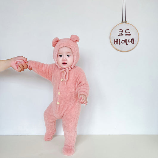 Pijama Enterizo de Bebé en Felpa Mink con Patrón Osito y Pies Cerrados - Image 16