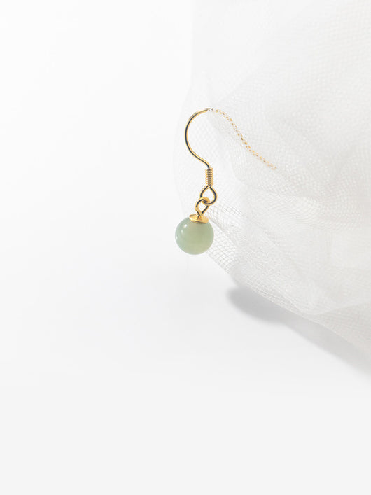 Aretes de Jade Hetian Verde con Plata - Diseño Minimalista Elegante - Image 5