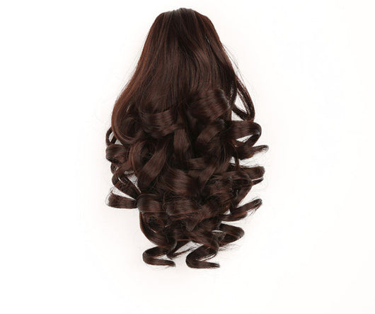 Peluca Coleta Rizada con Pinza - Extensión de Cabello Corto Estilo Pera - Image 3
