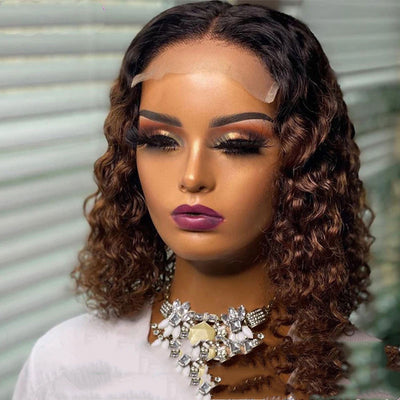 Peluca Bob Encaje Frontal Cabello Natural Corte Pixie Marrón - Image 3