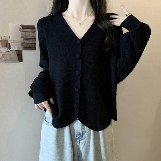 Cardigan Tejido Mujer Cuello V Slim Fit Hombros Rectos - Image 12