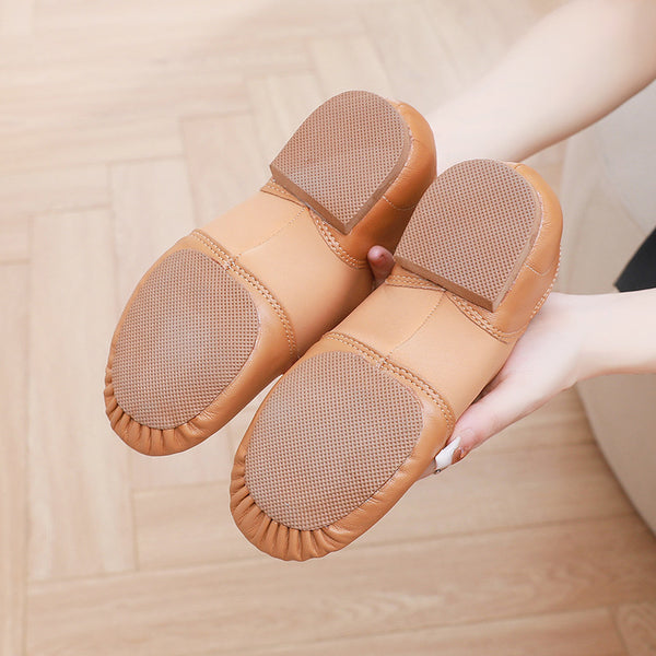 Zapatos de Jazz de Cuero Genuino con Suela Blanda para Práctica