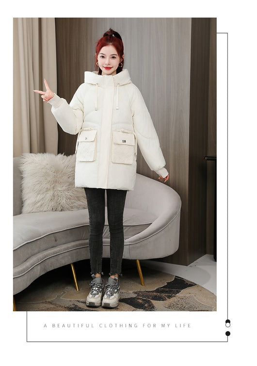 Abrigo Acolchado Grueso Talla Grande con Capucha - Algodón Cálido Invierno - Image 21