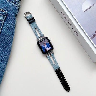 Reloj Inteligente con Correa de Cuero Denim y Hebilla Metálica - Image 6