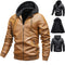 Chaqueta de Cuero PU con Cuello Elevado para Hombre - Abrigo Invernal Premium