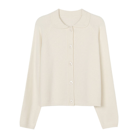 Cardigan Tejido Blanco Cuello Solapa Oversized - Image 2