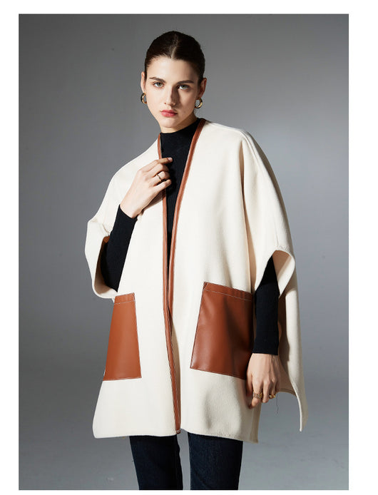 Chal Cruzado de Cuero Crema para Otoño e Invierno - Image 9