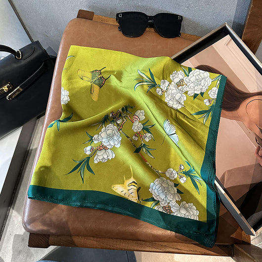 Pañuelo Floral de Seda Artificial para Mujer - Image 17