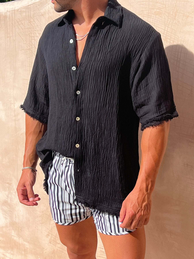 Camiseta Casual Hombre Algodón Lino Manga Corta Suelta - Image 6