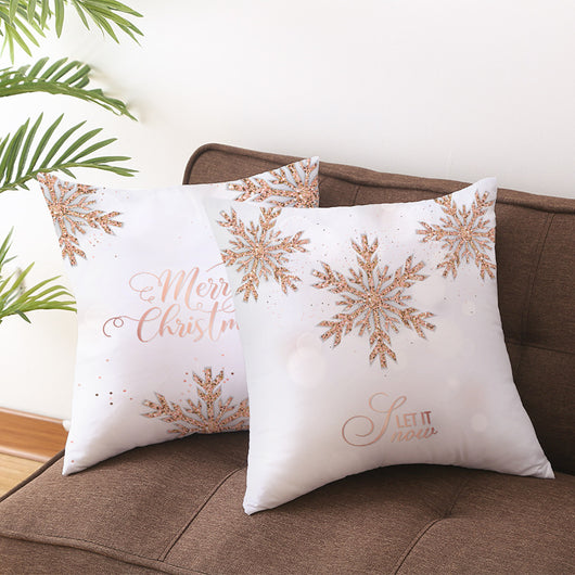 Funda de Cojín Terciopelo Melocotón con Diseño de Copos de Nieve - Image 18