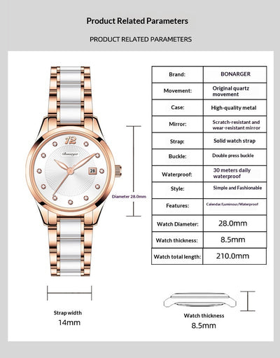 Reloj Elegante para Mujer Cerámica Resistente al Agua Diseño Minimalista - Image 22