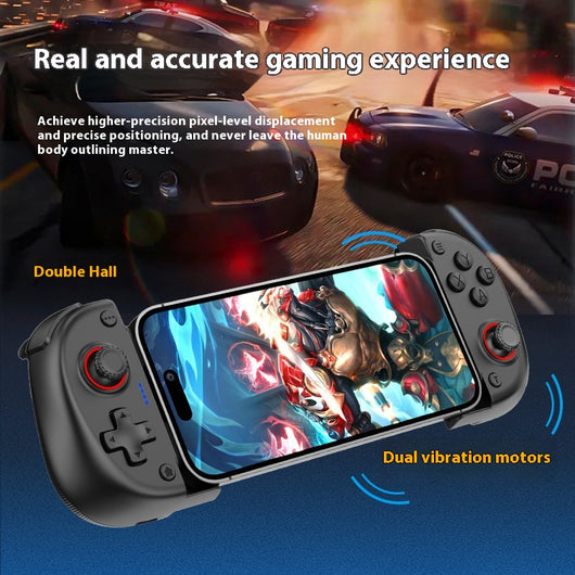 X3 stretching game controller with a blue left grip, red right grip, and a central cooling fan. - Image 2