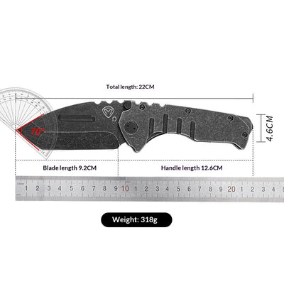 Cuchillo Táctico Plegable de Acero Reforzado para Aventuras al Aire Libre - Image 4