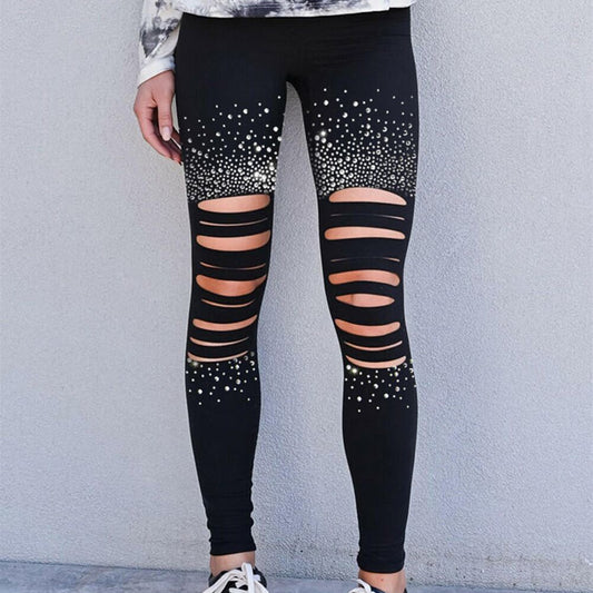 Pantalón Corset Cintura Alta con Detalles de Diamantes