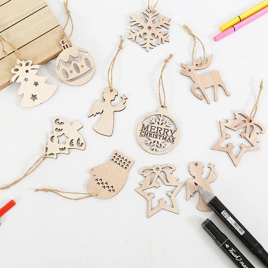 Adorno Navideño de Calabaza Hueca - Artesanía Decorativa de Madera