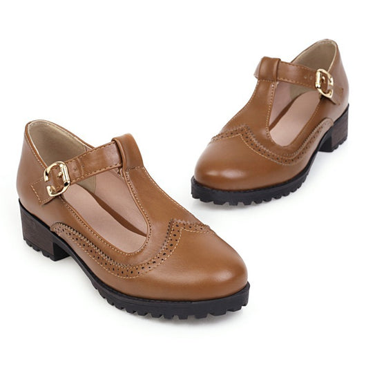 Zapatos Escolares Talla Grande para Mujer - Mocasines con Hebilla Primavera - Image 4