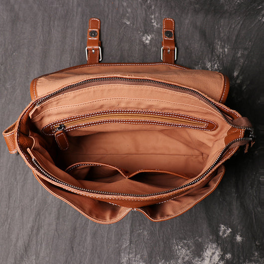Bolso Bandolera de Cuero Genuino Gran Capacidad para Hombre - Image 15