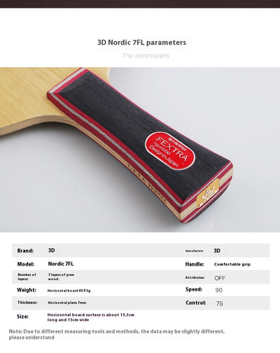 Paleta de Tenis de Mesa Ataque Puro - Base 7 Capas Madera Maciza - Image 14