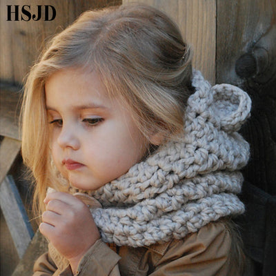 Gorros Tejidos para Niñas Invierno con Bufanda Osito Lindo Sombreros Infantiles Otoño - Image 3
