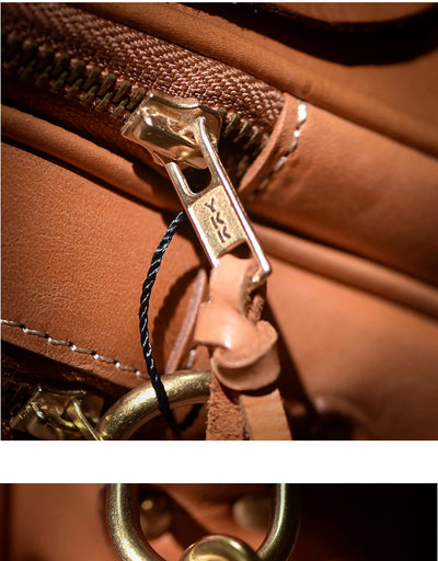 Cartera de Cuero Curtido al Natural con Múltiples Compartimentos para Hombre - Image 12