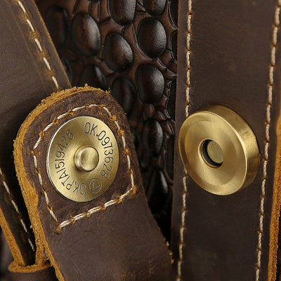 Bolsa de Viaje de Cuero con Patrón Europeo para Hombre - Image 3