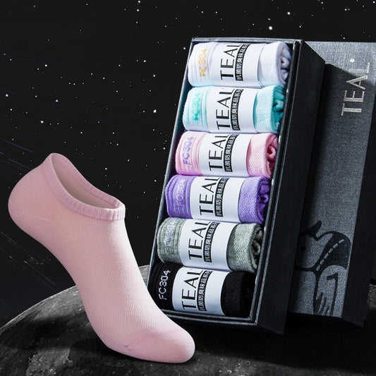 Calcetines Cortos Antibacterianos para Mujer - Colores Pastel