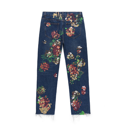 Jeans Gris con Estampado Splash de Tinta - Diseño Urbano Moderno - Image 3