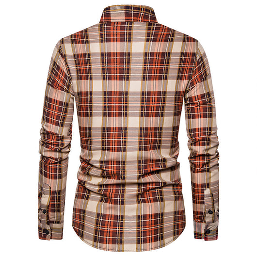 Camisa Casual Estampada Slim Fit Cuello Solapa Manga Larga para Hombre - Image 7