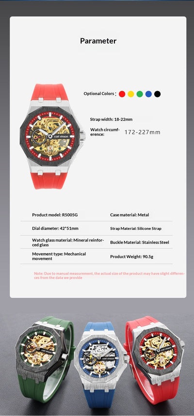 Reloj Mecánico Automático Luminoso con Correa de Silicona Hueca - Image 10