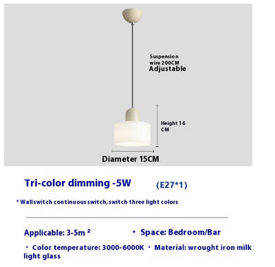 Lámpara Colgante Redonda de Vidrio Crema - Diseño Minimalista - Image 22