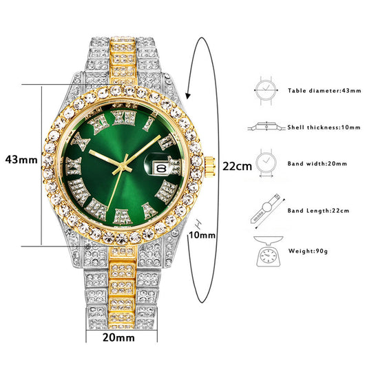 Reloj Acero Inoxidable Hip Hop Empresarial con Calendario Completo - Image 12