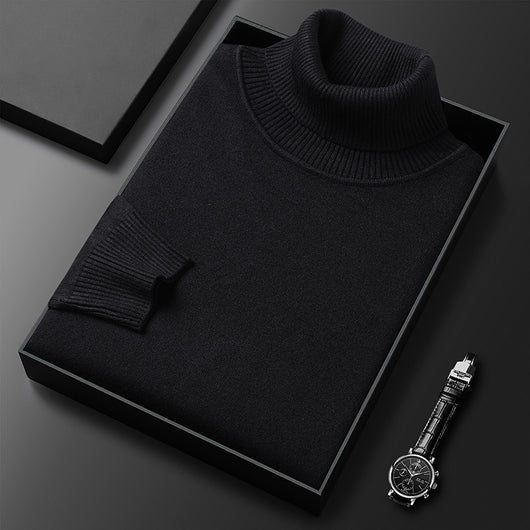 Suéter Cuello Alto Slim Fit para Hombre - Pullover Básico de Color Sólido - Image 50