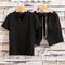 Set de Dos Camisetas de Algodón y Lino para Hombre - Colores Sólidos