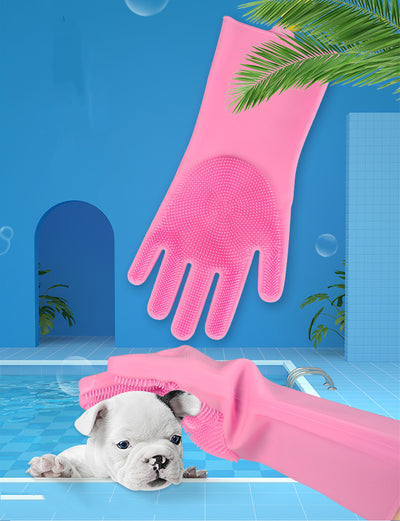 Guantes de Baño para Mascotas con Cepillo Incorporado y Protección Antirasguños - Image 6