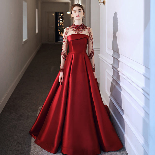 Blusa de Satén Rojo Vino con Elegancia Premium