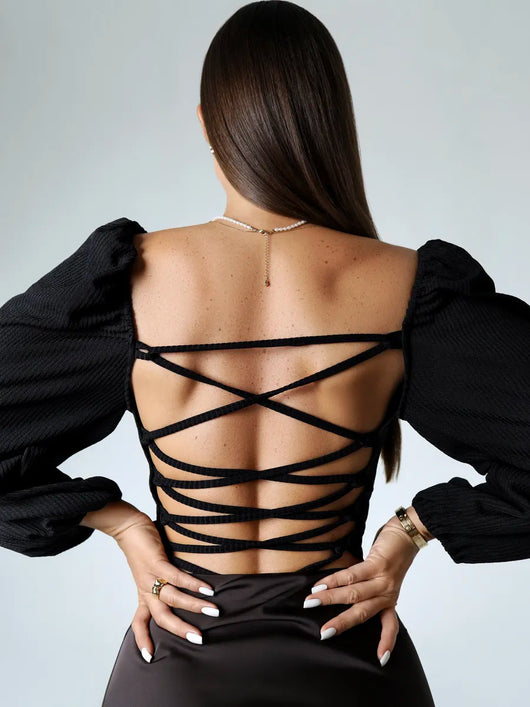 Top Ajustado con Mangas Farol y Espalda Descubierta - Diseño Moderno y Sensual - Image 16