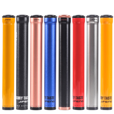 Red portable travel tube made of aluminum alloy with black caps and "RY TASTE JIFENG DEVICE" text. - Image 9