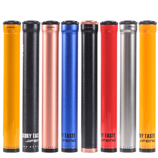 Red portable travel tube made of aluminum alloy with black caps and "RY TASTE JIFENG DEVICE" text. - Image 9